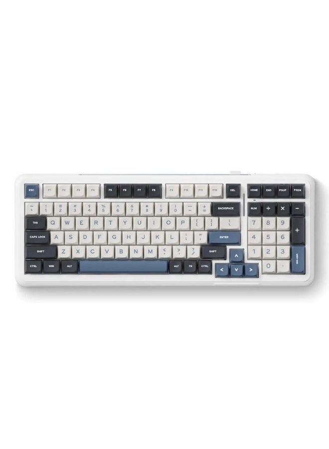 MCHOSE K99 98% Wireless Mechanical Keyboard, Hyacinth Switch, Tri-Mode (2.4GHz/BT5.0/USB-C), Gasket Mount, Hot-Swappable, RGB Backlit, 6000mAh Battery, 99-Key Compact Layout, NKRO, PBT Keycaps, Navy Blue | K99-3A - Image 2